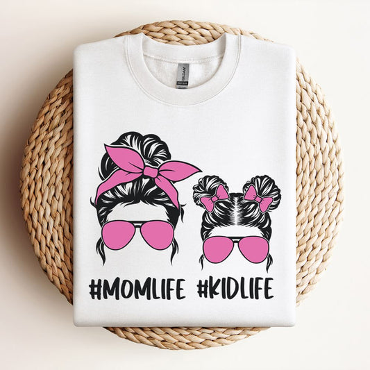 Momlife Kidlife Pink Sweatshirt, Mother's Day Sweatshirt, Mama Sweatshirt, Mother Gift