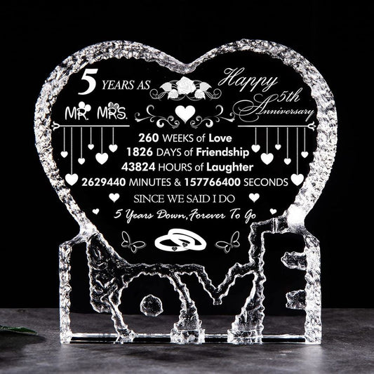 5Th Anniversary Forever To Go Heart Crystal, Mother's Day Heart Crystal, Gift For Her, Anniversary Gift