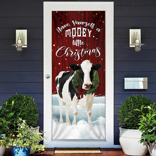 A Little Mooey Christmas Door Cover, Xmas Door Covers, Christmas Gift, Christmas Door Coverings
