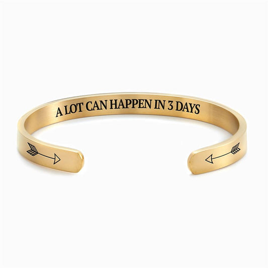 A Lot Can Happen In 3 Days Personalized Cuff Bracelet, Christian Bracelet For Women, Bible Jewelry, Mother's Day Jewelry