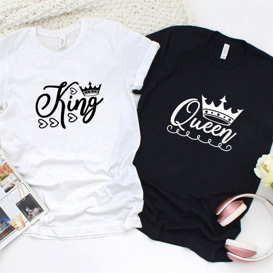 Adorable King And Queen Valentine'S Day Matching Outfits For Couples, Couple T Shirts, Valentine T-Shirt, Valentine Day Gift