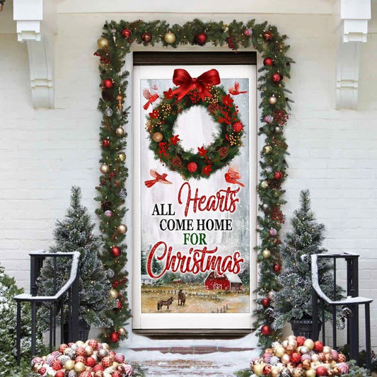All Hearts Come Home For Christmas Door Cover, Christmas Door Cover, Xmas Door Covers, Christmas Gift, Christmas Door Coverings