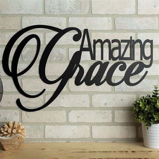 Amazing Grace Metal Home Decor Sign, Bible Verses Wall Sign, Inspirational Word Art, Christian Gift, Christian Wall Decor