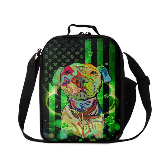 American Pit Bull Terrier Lunch Bag, St Patrick's Day Lunch Box, St Patrick's Day Gift