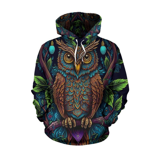 Art Owl All Over Print 3D Hoodie For Men And Women, Hippie Outfit Ideas, Costume Hippie