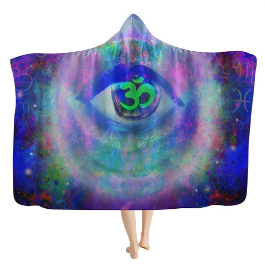 Aum Mystical Third Eye Hooded Blanket, In Style Boho, Hippie, Bohemian, Bohemian Blanket, Boho Hooded Cloak