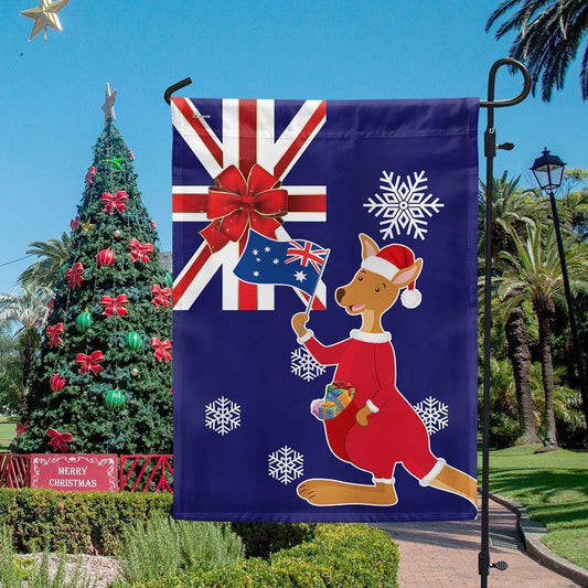 Australia Christmas Kangaroo Claus Merry Christmas Flag, Christmas Gift, Christmas Garden Flags, Christmas Outdoor Flag