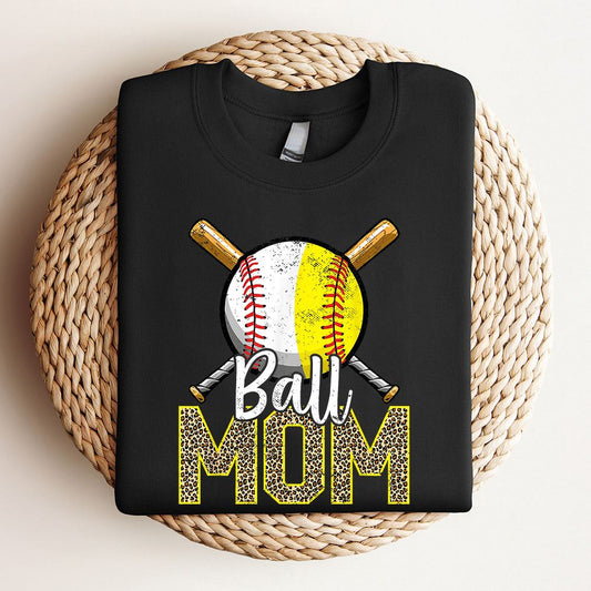 Ball Mom Baseball Softball Mama Women Mothers Day Sweatshirt, Mother's Day Sweatshirt, Mother's Day Gift, Mommy Shirt