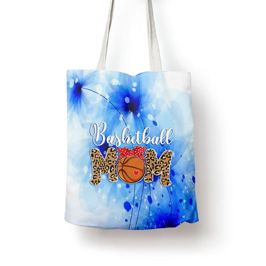 Basketball Mom Leopard Messy Bun Game Day Funny Mothers Day Tote Bag, Mother's Day Tote Bag, Gift For Her, Shopping Bag For Women