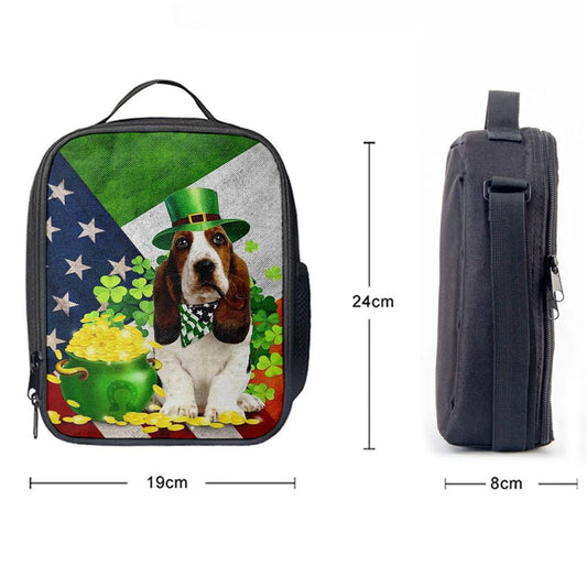Basset Hound Lunch Bag, St Patrick's Day Lunch Box, St Patrick's Day Gift