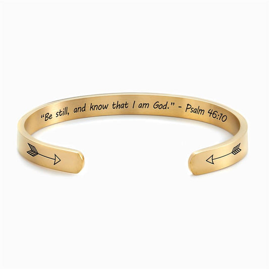 Be Still And Know - Psalm 4610 Personalized Cuff Bracelet, Christian Bracelet For Women, Bible Jewelry, Mother's Day Jewelry
