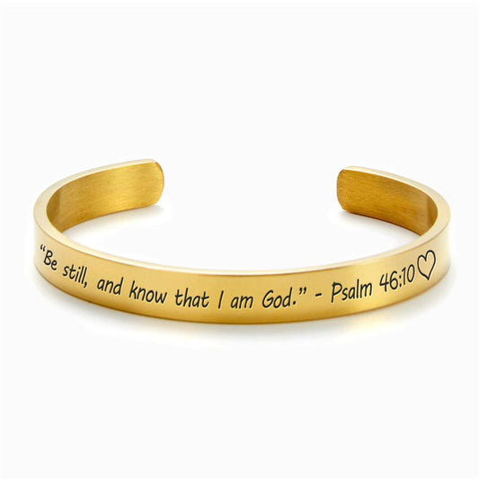 Be Still And Know that I Am God Personalized Cuff Bracelet, Christian Bracelet For Women, Bible Jewelry, Inspirational Gifts