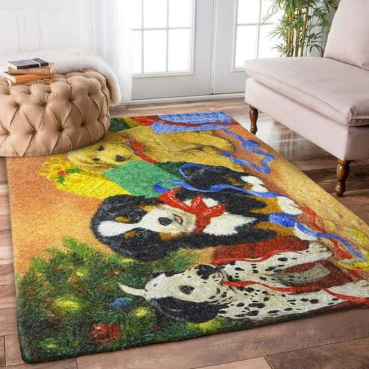 Bell Jubilee With Christmas Dog Limited Edition Rug, Christmas Rug, Christmas Living Room Decor Rug, Christmas Floot Mat