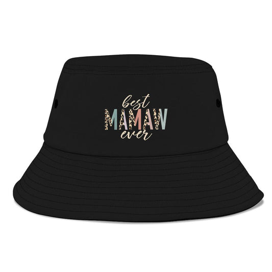 Best Mamaw Ever Gifts Leopard Print Mothers Day Bucket Hat, Mother's Day Bucket Hat, Sun Protection Hat For Women And Men
