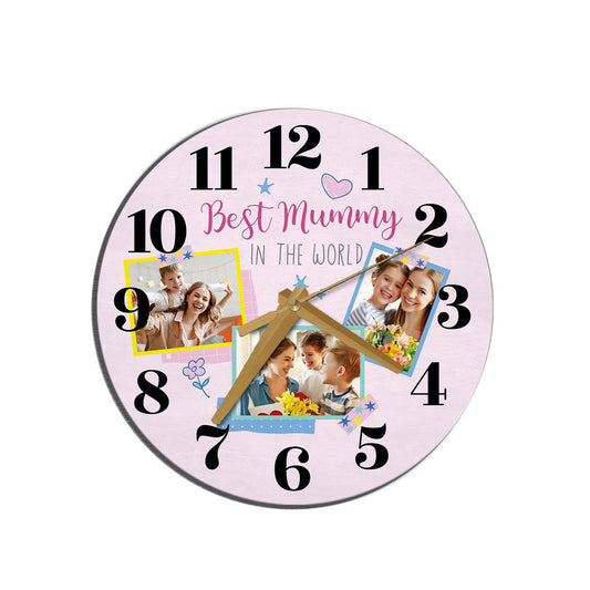 Best Mummy In The World Photo Mother's Day Gift Birthday Personalised Wooden Clock, Mother's Day Wooden Clock, Memorial Day Gift