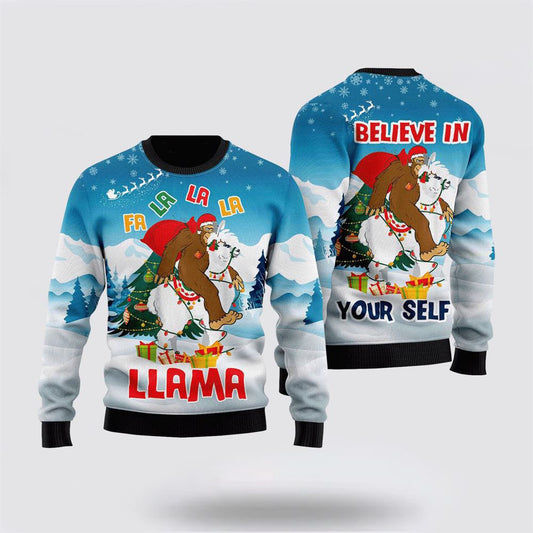 Bigfoot Riding Llama Ugly Christmas Sweater, Ugly Sweater For Men And Women, Christmas Gift, Christmas Fashion