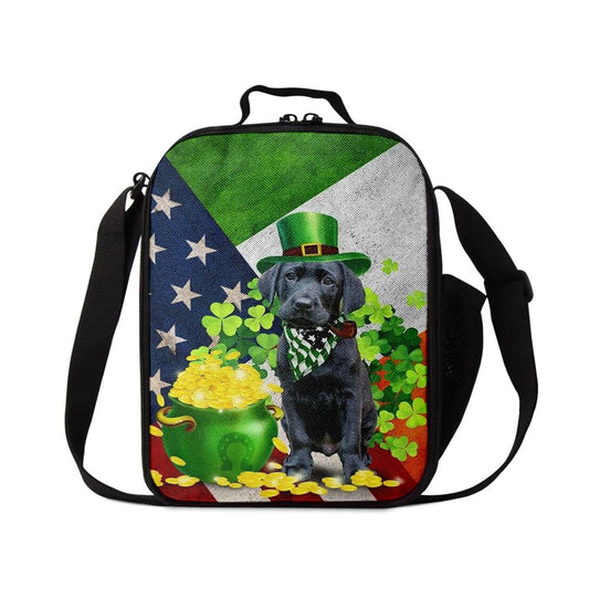 Black Labrador Lunch Bag, St Patrick's Day Lunch Box, St Patrick's Day Gift