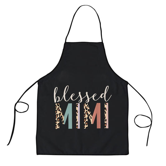 Blessed Mimi Cute Leopard Print Apron, Mother's Day Apron, Kitchenware For Mom