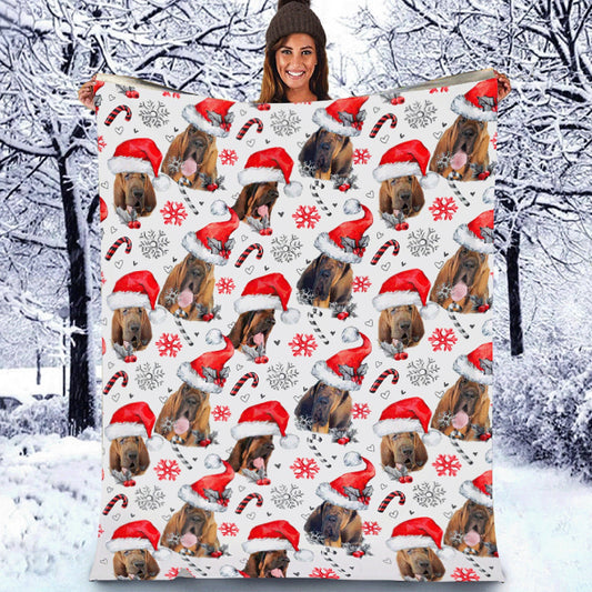 Bloodhound - Christmas Decor Blanket - Gift For Pet Lovers