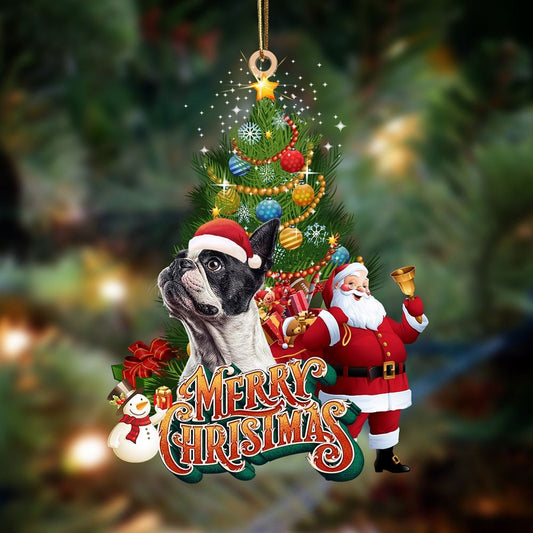 Boston Terrier3 Christmas Tree&Dog Hanging Ornament, Christmas Tree Decoration, Car Ornament Accessories, Christmas Ornaments 2023