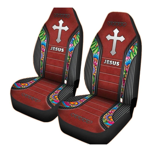 Christian Car Seat Cover, God Jesus Christian Cross Leather Seat Covers For Cars, Jesus Towel Car Seat Cover, Front Car Seat Cover