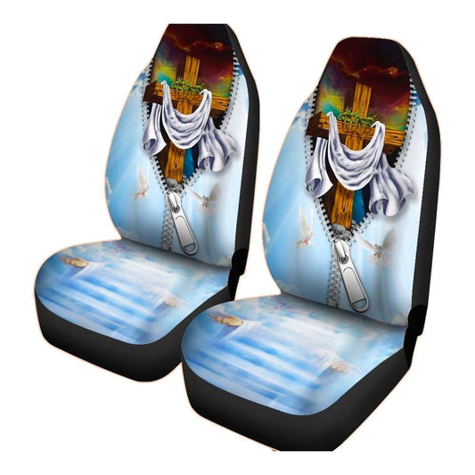 Christian Car Seat Cover, God Jesus Christian Cross Seat Covers For Cars, Jesus Towel Car Seat Cover, Front Car Seat Cover