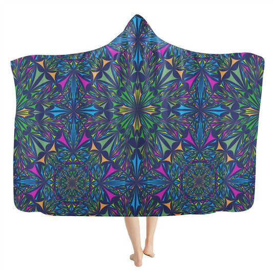 Colorful Fractal Hooded Blanket, In Style Boho, Hippie, Bohemian, Bohemian Blanket, Boho Hooded Cloak