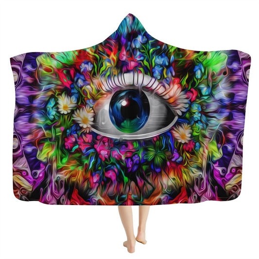 Colorful Magical Eye Hooded Blanket, In Style Boho, Hippie, Bohemian, Bohemian Blanket, Boho Hooded Cloak