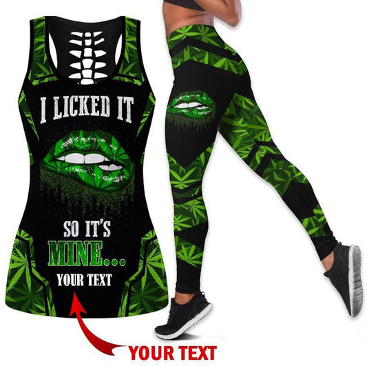 Custom I Licked It So Its Mine Hollow Tanktop Leggings, Sports Clothes Style Hippie For Women, Gift For Yoga Lovers