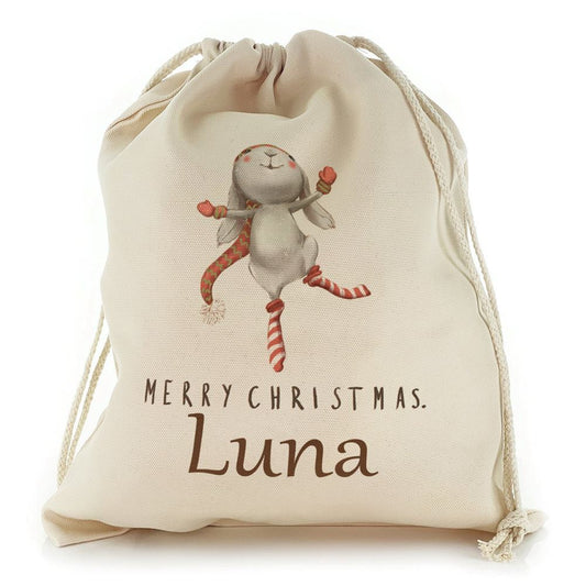 Dancing Grey Rabbit Christmas Sack, Christmas Bag Gift, Christmas Tree Decoration Ideas, Christmas Gift 2023