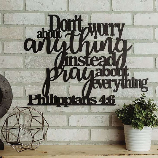 Don't Worry About Anything - Philippians 46 Wall Art, Bible Verses Wall Sign, Inspirational Word Art, Christian Gift, Christian Wall Decor