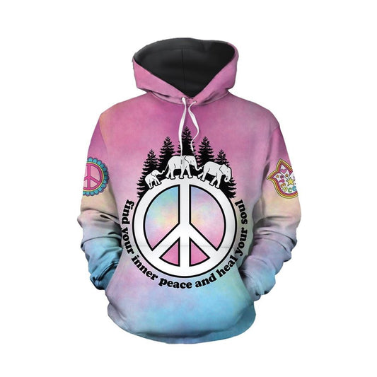 Elephant Hippie All Over Print 3D Hoodie For Men And Women, Hippie Gifts, Hippie Hoodie, Hippie Clothes