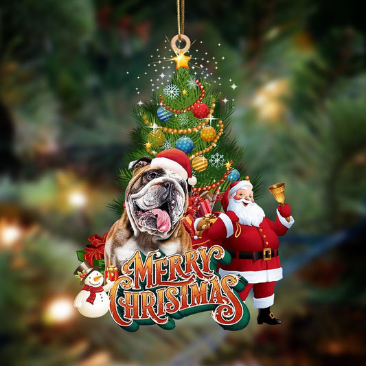 English Bulldog 3 Christmas Tree&Dog Hanging Ornament, Christmas Tree Decoration, Car Ornament Accessories, Christmas Ornaments 2023