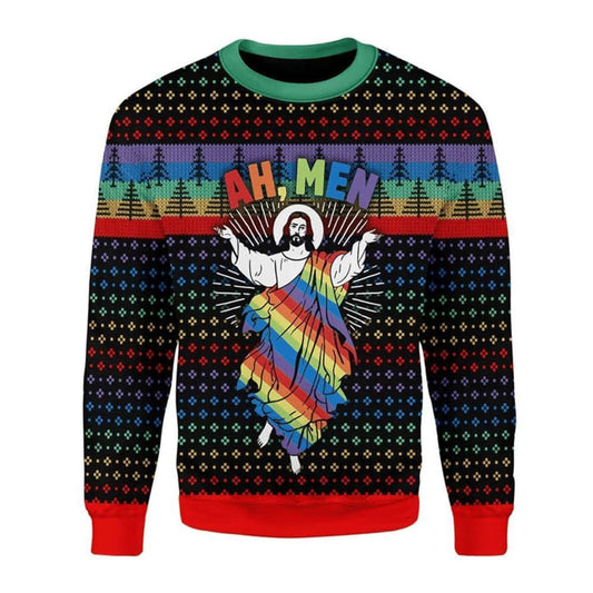 Funny Jesus Lgbt Ugly Christmas Sweater For Men & Women Adult, Christian Sweater, God Gift, Gift For Christian, Jesus Winter Fashion