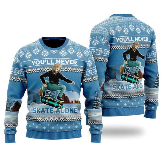 Funny Jesus Skateboarding Ugly Christmas Sweater For Men & Women, Christian Sweater, God Gift, Gift For Christian, Jesus Winter Fashion