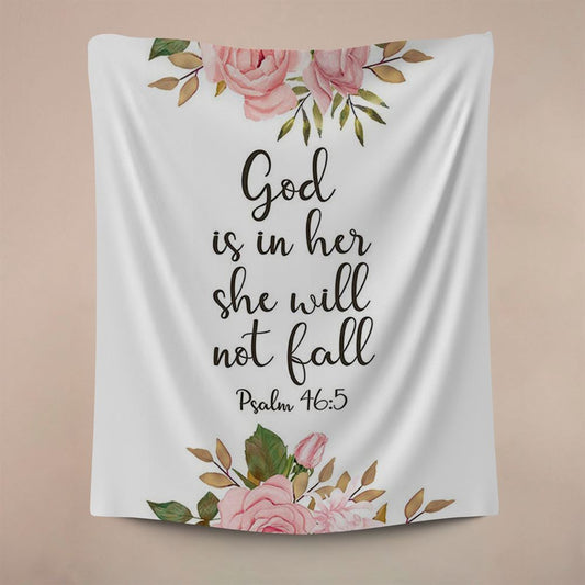 God Is Within Her She Will Not Fall, Psalm 46 Tapestry Wall Art Wall Art Decor, Christian Wall Decor, Religious Home Decor