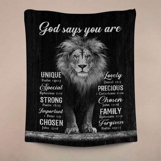 God Says You Are Lion Of Judah Cross Tapestry Art, Christian Wall Decor, Religious Home Decor