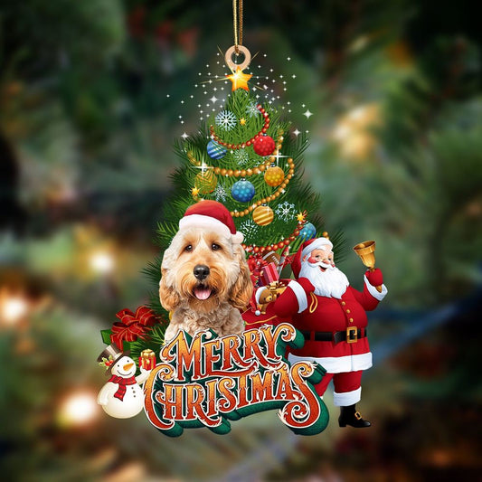 Goldendoodle 2 Christmas Tree&Dog Hanging Ornament, Christmas Tree Decoration, Car Ornament Accessories, Christmas Ornaments 2023