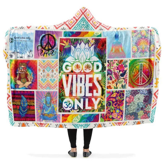 Good Vibes Only Hooded Blanket, Hippie Hooded Blanket, In Style Mandala, Hippie, Cozy Vibes, Mandala Gift