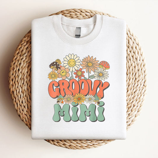 Groovy Mimi Floral Hippie Retro Daisy Flower Mothers Day Sweatshirt, Mother's Day Sweatshirt, Mommy Shirt
