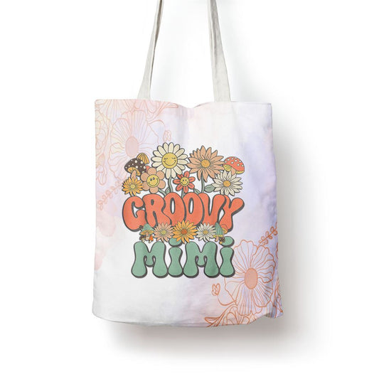 Groovy Mimi Floral Hippie Retro Daisy Flower Mothers Day Tote Bag, Mother's Day Tote Bag, Mother's Day Gift, Shopping Bag For Women