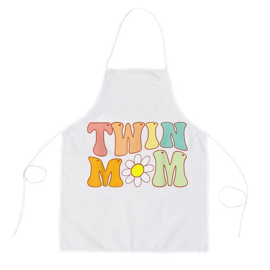 Groovy Twin Mama Funny Mothers Day For New Mom Of Twins Apron, Mother's Day Apron, Funny Cooking Apron For Mom