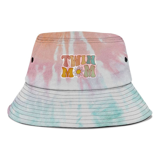 Groovy Twin Mama Funny Mothers Day For New Mom Of Twins Bucket Hat, Mother's Day Bucket Hat, Mother's Day Gift, Sun Protection Hat For Women