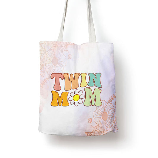 Groovy Twin Mama Funny Mothers Day For New Mom Of Twins Tote Bag, Mother's Day Tote Bag, Mother's Day Gift, Shopping Bag For Women