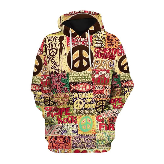 Hippie A Great Symbol So For Irs, Badge Of Hope All Over Print 3D Hoodie For Men And Women, Hippie Gifts, Hippie Hoodie, Hippie Clothes