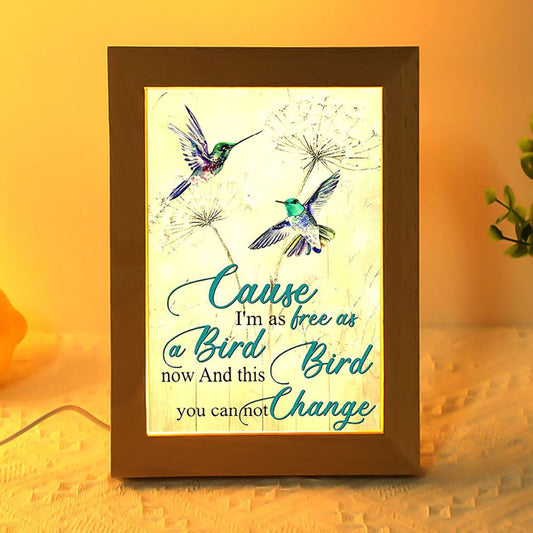 Hippie Cause I'M As A Free As A Bird Frame Lamp, Mother's Day Frame Lamp, Led Lamp For Mom, Mother's Day Gift