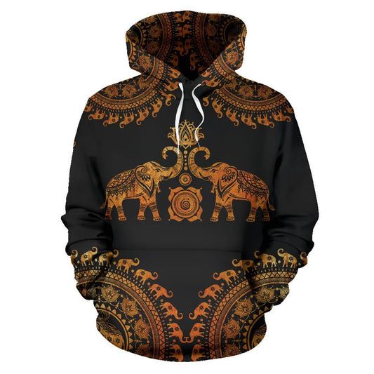 Hippie Elephant Mandala All Over Print 3D Hoodie For Men And Women, Hippie Outfit Ideas, Costume Hippie