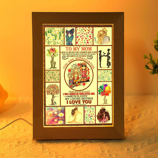 Hippie Family Daughter To My Mom Frame Lamp, Mother's Day Frame Lamp, Led Lamp For Mom, Mother's Day Gift