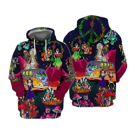 Hippie Skull All Over Print 3D Hoodie For Men And Women, Hippie Gifts, Hippie Hoodie, Hippie Clothes