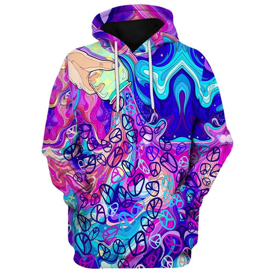 Hippie The Magic Potion Filled With Peace Colorful All Over Print 3D Hoodie For Men And Women, Hippie Gifts, Hippie Hoodie, Hippie Clothes